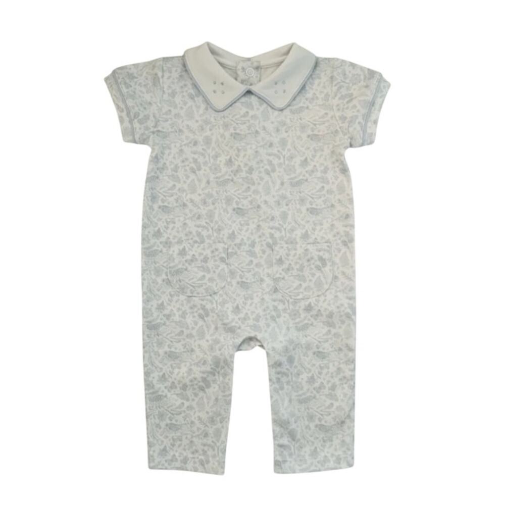 Tecomoabesos Pima Cotton Rabbit Jumpsuit Short Sleeve Blue Size 3M